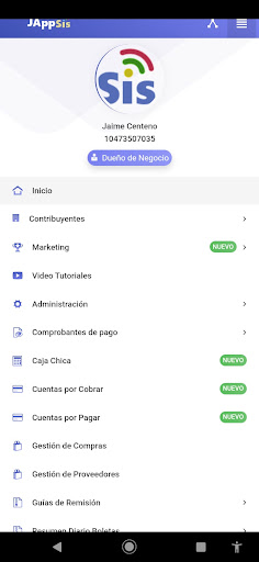 Android application Facturación Jappsis screenshort