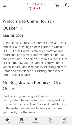 Android application China House - Quaker Hill screenshort