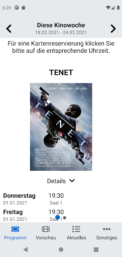 Android application Kino Lahnstein screenshort