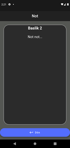 My Notes - Görev Listesi / Not Screen 3