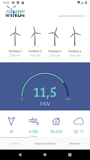 Android application Spinderwind screenshort
