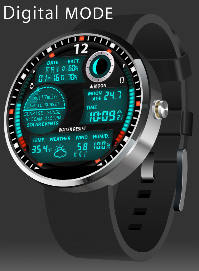 Android application A47 Watch face for Moto 360 screenshort