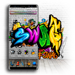 Cover Image of Download Grey Graffiti Wall Theme 1.1.2 APK