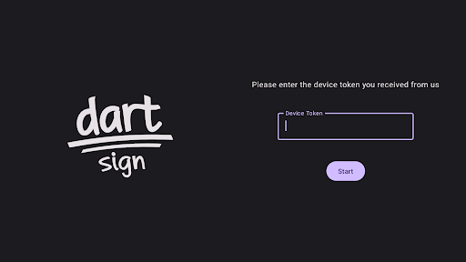 Android application dart Sign screenshort