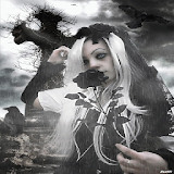 Gothic Girl Black Rose Live Wallpaper Background icon