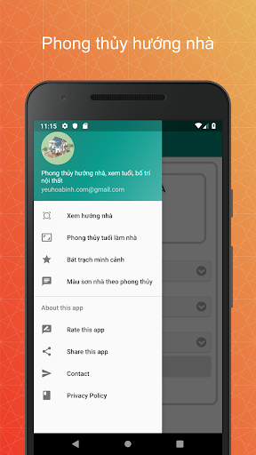 Android application Phong thủy hướng nhà nội thất screenshort