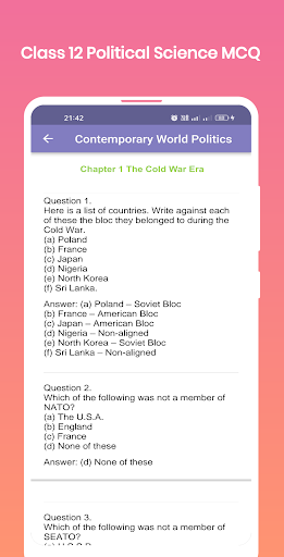 Class 12 Political Science MCQ