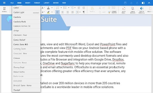 OfficeSuite Font Pack Screenshot
