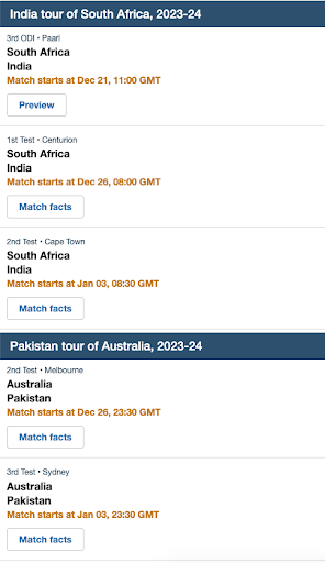 Cricket Live TV Score Screen 3