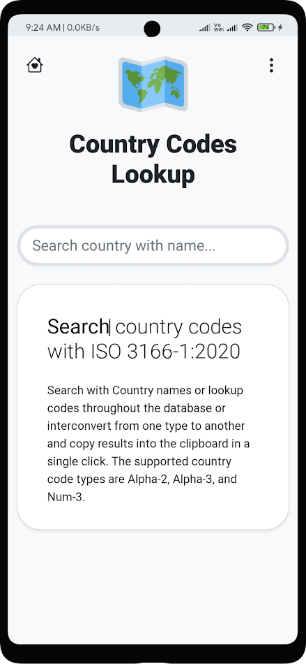 #1. Country Codes (Android) Ved: Tech4Geek