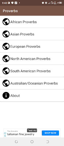 Android application Proverbs of the World screenshort