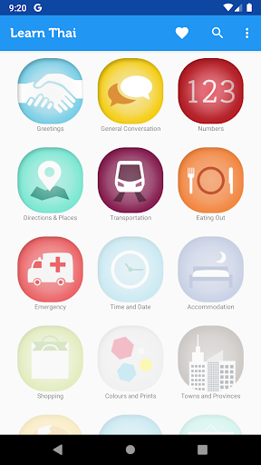 Android application Learn Thai - Phrasebook screenshort