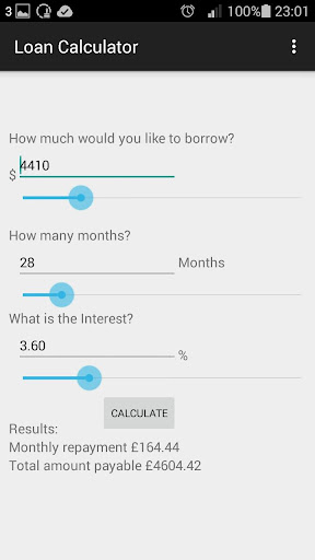 Loan Calculator Screen 2