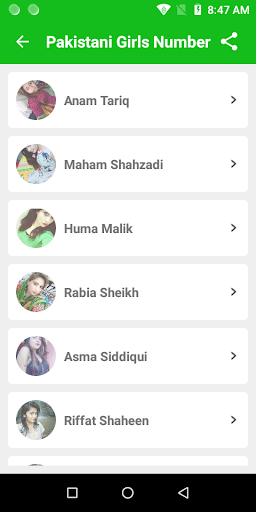Android application Pakistan Girls Number for Call screenshort