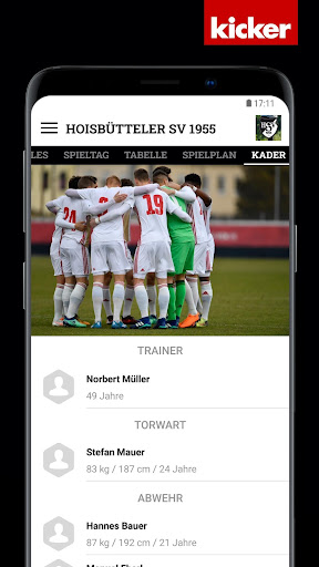 Android application Hoisbütteler SV 1955 screenshort