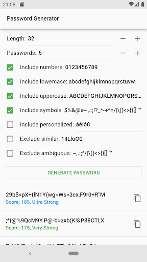 Password Generator Screen 2