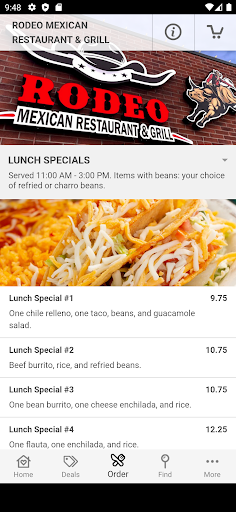 Android application Rodeo Mexican Restaurant screenshort