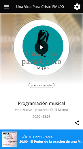 Android application Una Vida Para Cristo FM490 screenshort