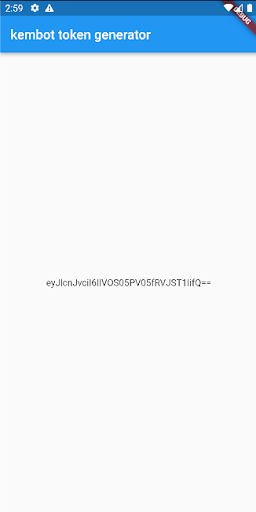Android application kembot token genarator screenshort