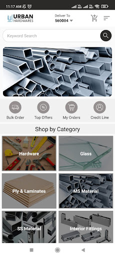 Android application Urban Hardwares screenshort
