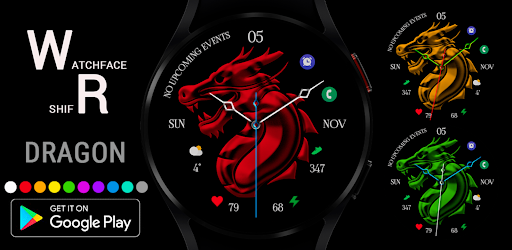 Android application Dragon Watch Face Wear OS screenshort