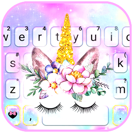 Galaxy Floral Unicorn Keyboard logo