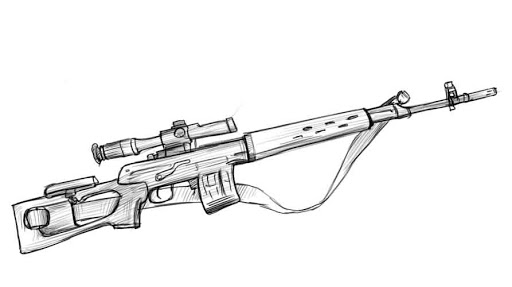 How to draw a weapon step by step