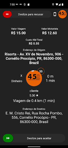 Android application 45 Mobilidade Urbana-Motorista screenshort