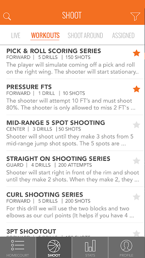 Android application ShotTracker Player screenshort