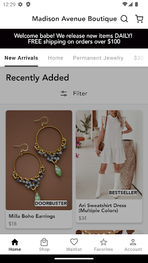 Android application Madison Avenue Boutique screenshort