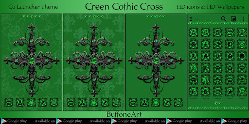 Green Gothic Cross Go Locker t Screen 3