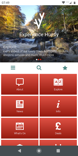 Android application Experience Huntly screenshort