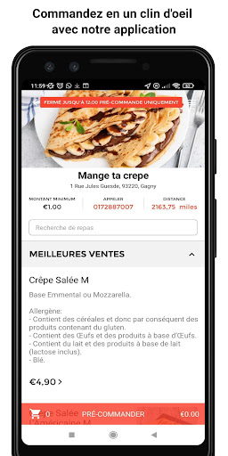 Android application Mange ta crepe screenshort
