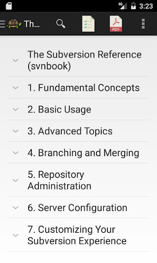 Android application Subversion (svn) Reference screenshort