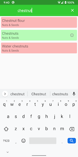 SCD™ Food List Screen 2