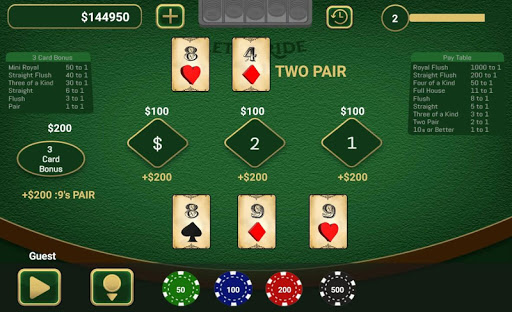 Let It Ride Poker Screen 2