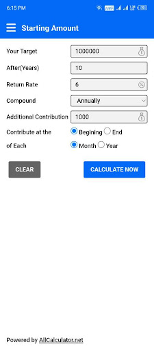 Investment Calculator Screen 3
