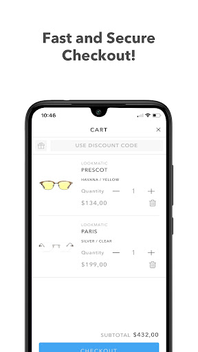 Screenshot of Lookmatic Eyewear