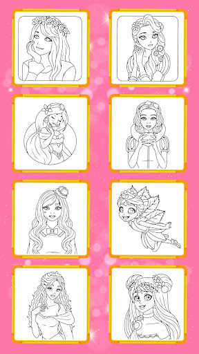 Cute Princess Coloring Book Screen 2