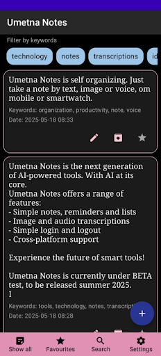 Umetna Notes - Organized by AI