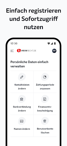 MEINRECHT-Kundenbereich Screen 2