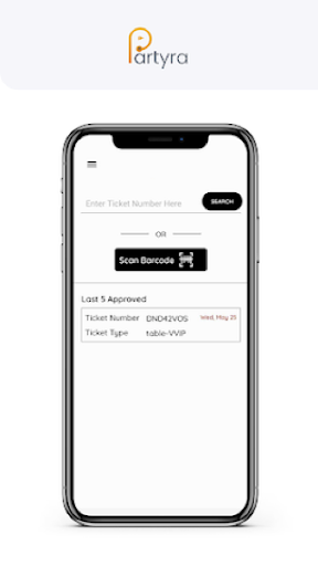 Partyra Ticket Checker Screen 2