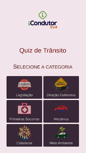 Android application Quizz de Trânsito screenshort