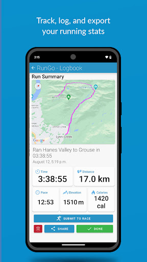 Screenshot of RunGo: voice-guided run routes