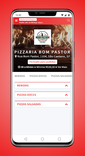 Android application Pizzaria Bom Pastor screenshort