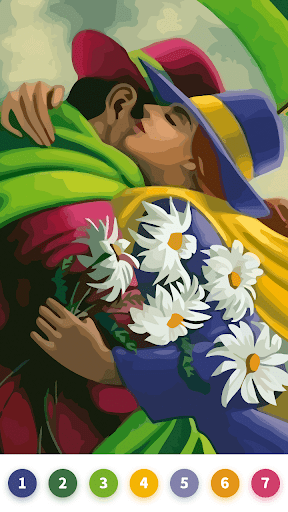 Valentine Paint by Number Game Screen 3