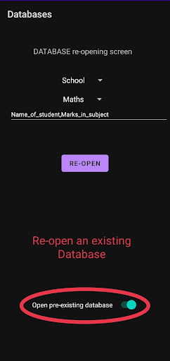 Databases Screen 2