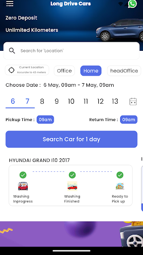 Android application Long Drive Cars - Car Rental screenshort