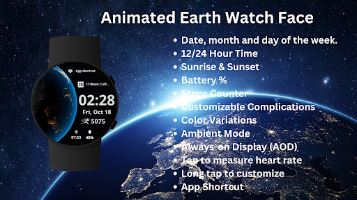Animated Earth Watch Face screenshot 5