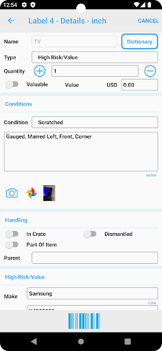 Inventory B Screen 2